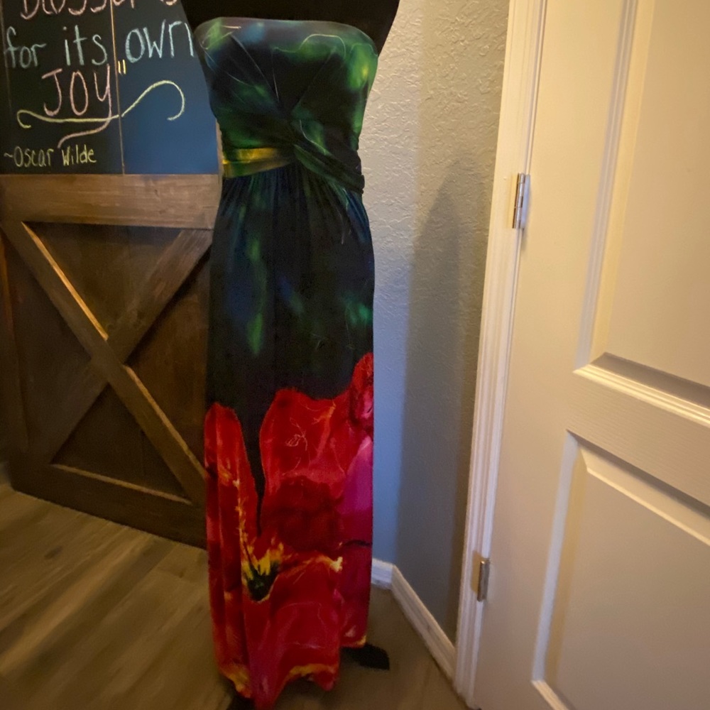 Long strapless dress size medium
